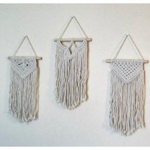 Small Macrame Wall Hanging 3 Pack Boho Art Woven Wall Decor Home Chic Decor